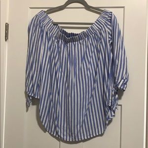 Striped Off Shoulder Shirt